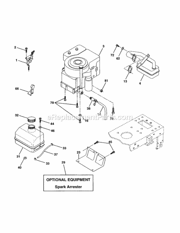 Page H Diagram and Parts List for 917259443  Craftsman Lawn Tractor