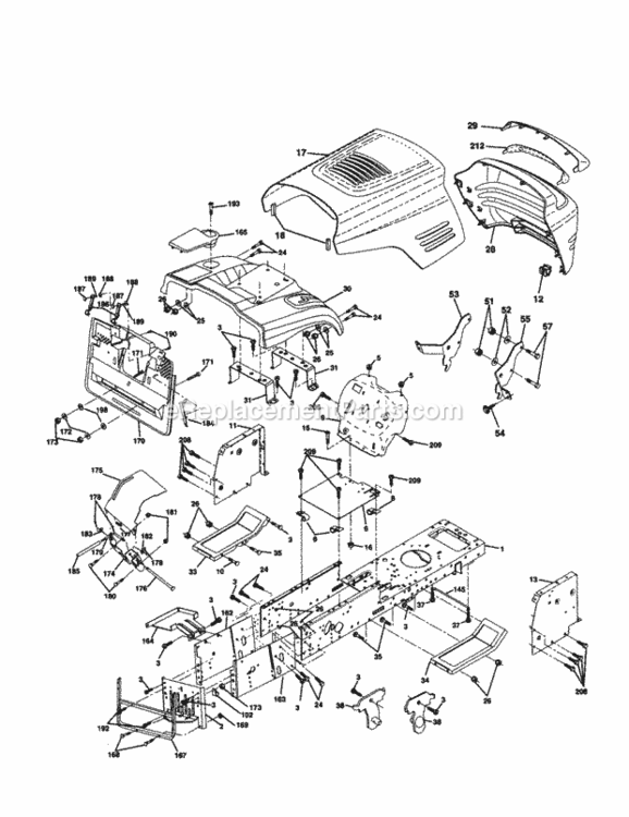 Page B Diagram and Parts List for 917259462  Craftsman Lawn Tractor