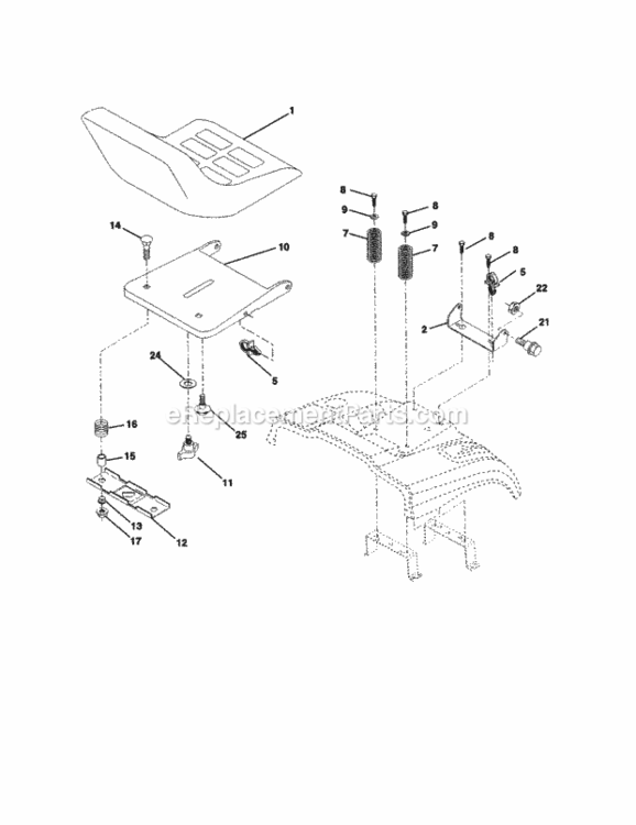 Page E Diagram and Parts List for 917259462  Craftsman Lawn Tractor