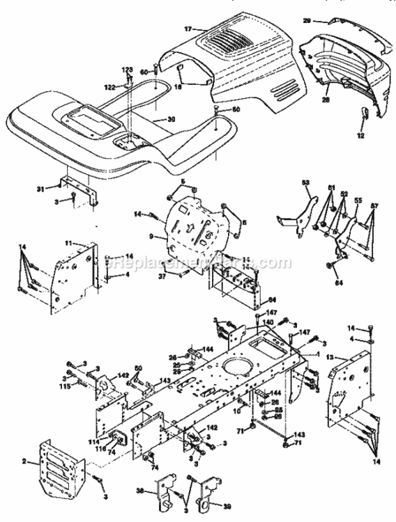 Page B Diagram and Parts List for 917259520  Craftsman Lawn Tractor