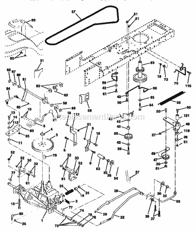 Page C Diagram and Parts List for 917259520  Craftsman Lawn Tractor