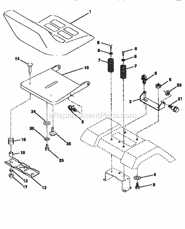 Page E Diagram and Parts List for 917259520  Craftsman Lawn Tractor