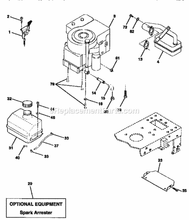 Page H Diagram and Parts List for 917259520  Craftsman Lawn Tractor