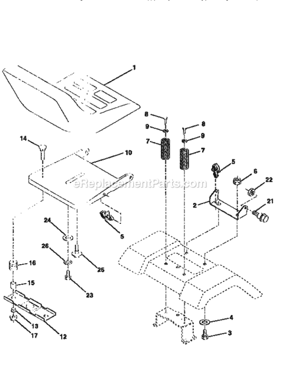 Page E Diagram and Parts List for 917259521  Craftsman Lawn Tractor