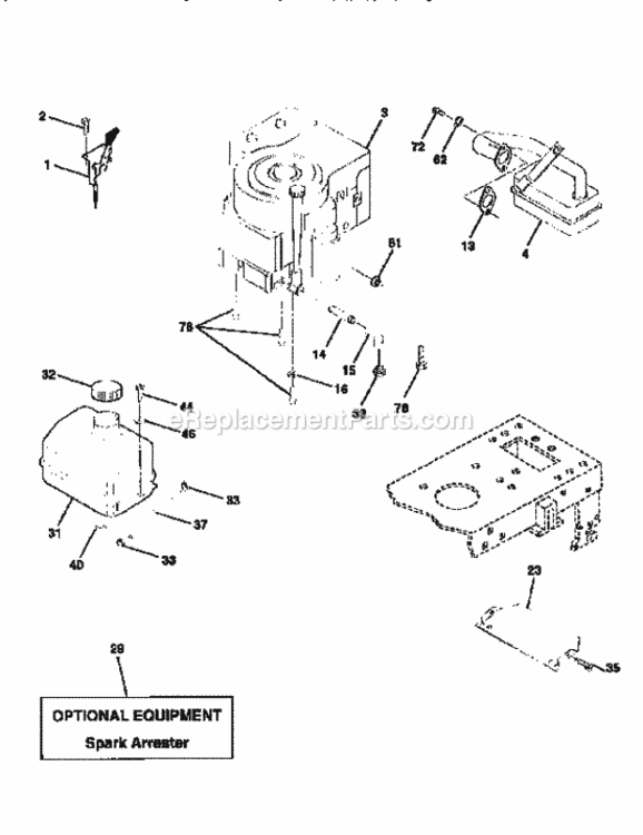 Page H Diagram and Parts List for 917259521  Craftsman Lawn Tractor