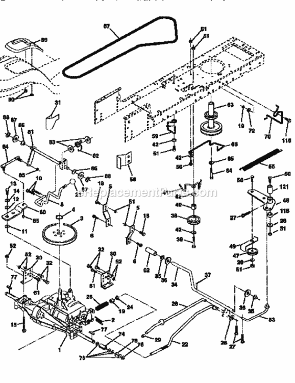 Page C Diagram and Parts List for 917259522  Craftsman Lawn Tractor