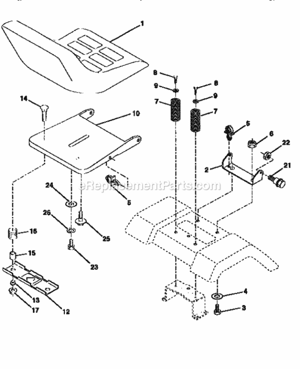 Page E Diagram and Parts List for 917259530  Craftsman Lawn Tractor