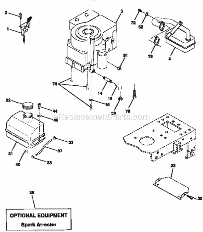 Page H Diagram and Parts List for 917259530  Craftsman Lawn Tractor