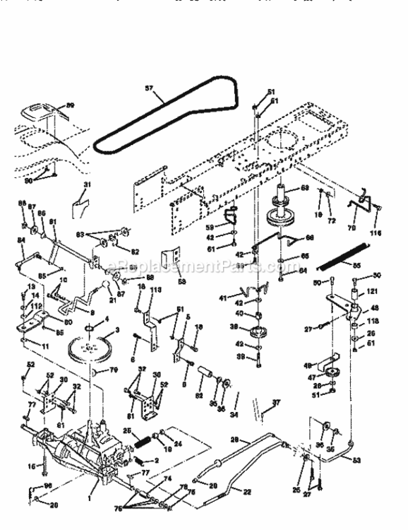Page C Diagram and Parts List for 917259541  Craftsman Lawn Tractor