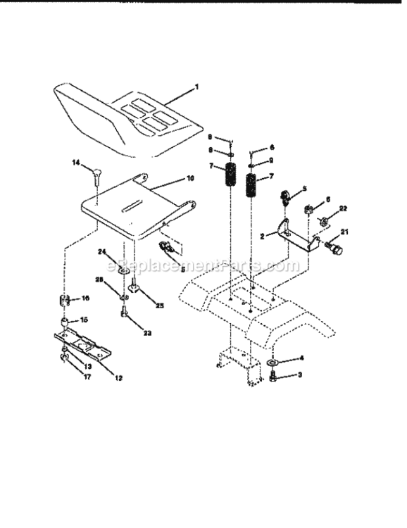 Page E Diagram and Parts List for 917259541  Craftsman Lawn Tractor