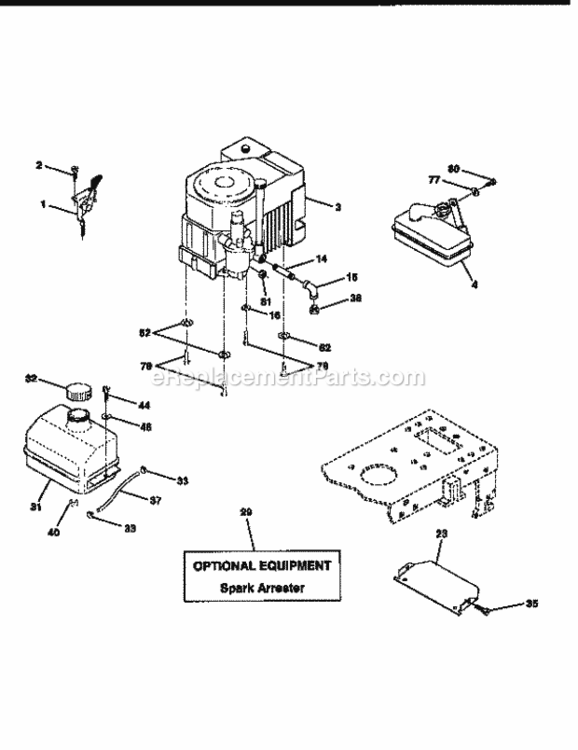 Page H Diagram and Parts List for 917259542  Craftsman Lawn Tractor