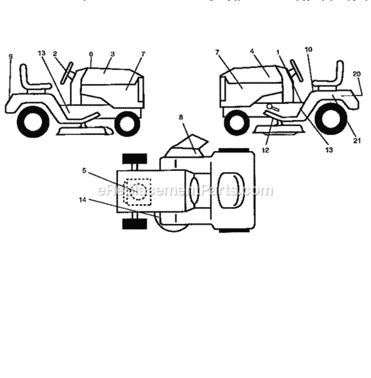 Page F Diagram and Parts List for 917259543  Craftsman Lawn Tractor