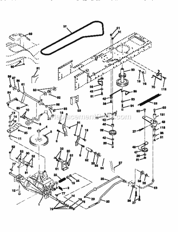 Page C Diagram and Parts List for 917259545  Craftsman Lawn Tractor
