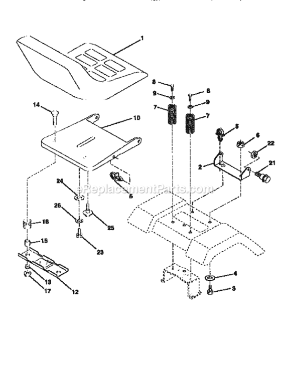 Page E Diagram and Parts List for 917259545  Craftsman Lawn Tractor