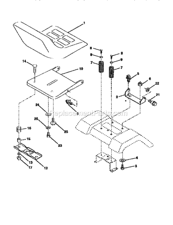 Page E Diagram and Parts List for 917259546  Craftsman Lawn Tractor