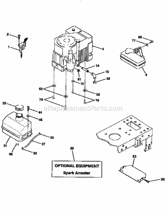 Page H Diagram and Parts List for 917259546  Craftsman Lawn Tractor