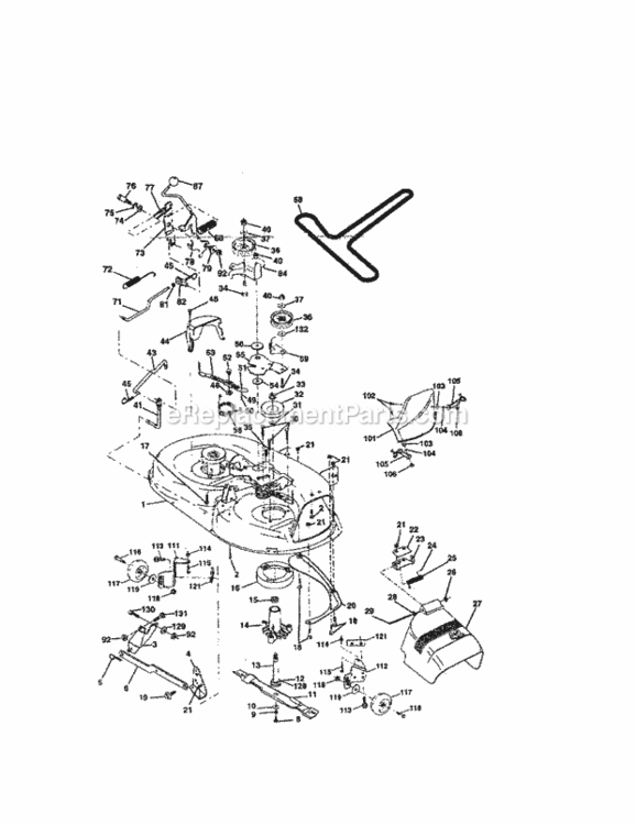 Page B Diagram and Parts List for 917259550  Craftsman Lawn Tractor