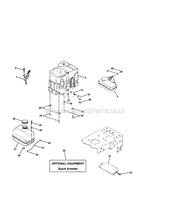 Page E Diagram and Parts List for 917259550  Craftsman Lawn Tractor