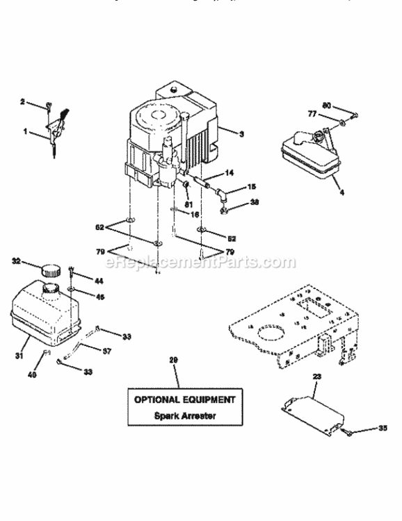 Page H Diagram and Parts List for 917259551  Craftsman Lawn Tractor