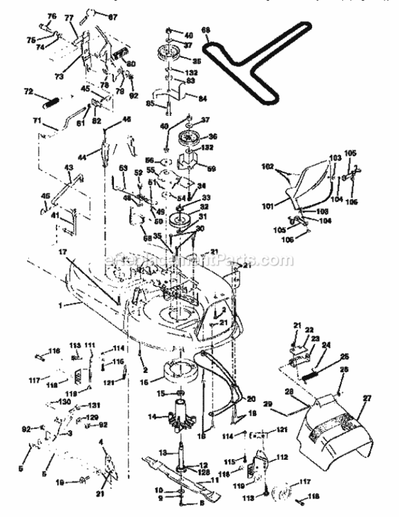Page J Diagram and Parts List for 917259552  Craftsman Lawn Tractor