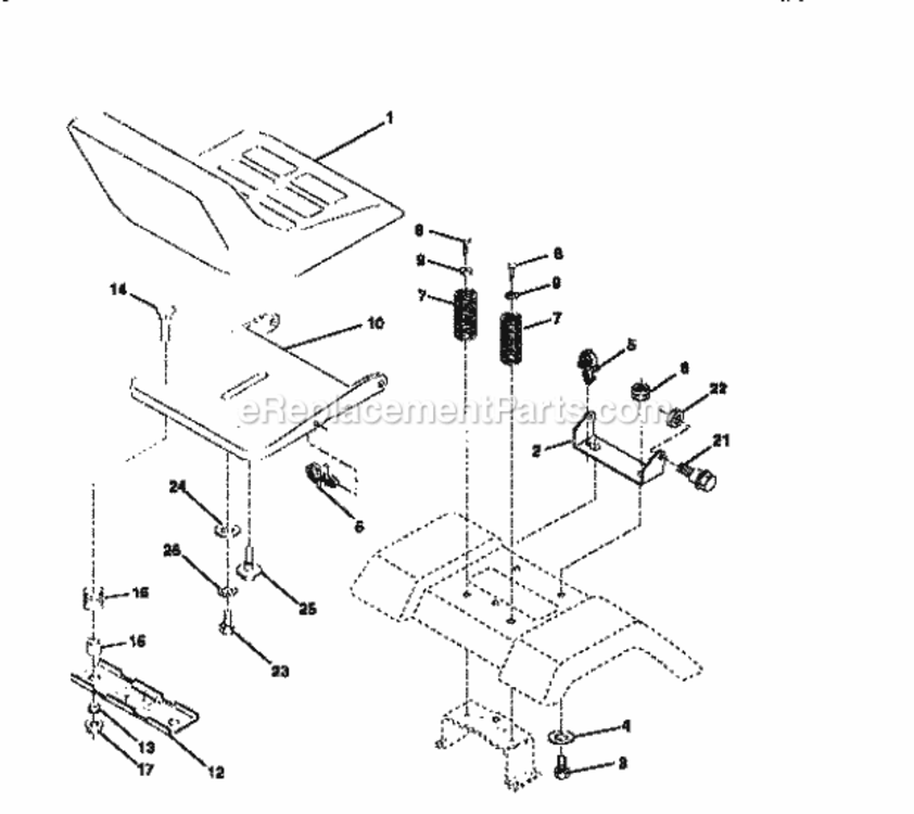 Page E Diagram and Parts List for 917259552  Craftsman Lawn Tractor