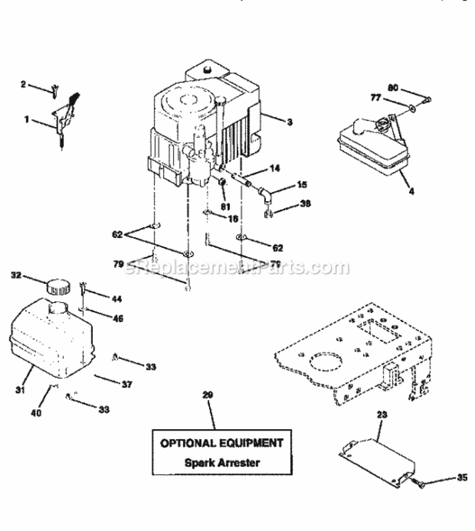 Page H Diagram and Parts List for 917259552  Craftsman Lawn Tractor