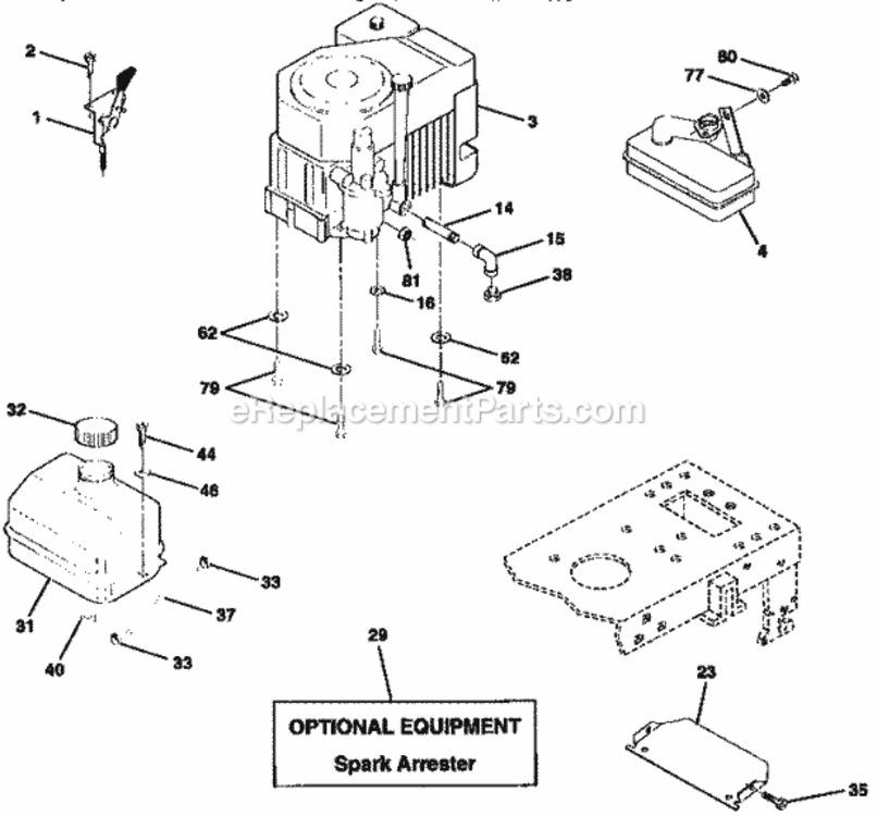 Page H Diagram and Parts List for 917259553  Craftsman Lawn Tractor