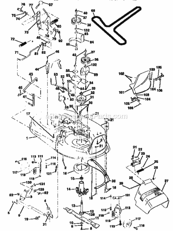 Page J Diagram and Parts List for 917259555  Craftsman Lawn Tractor