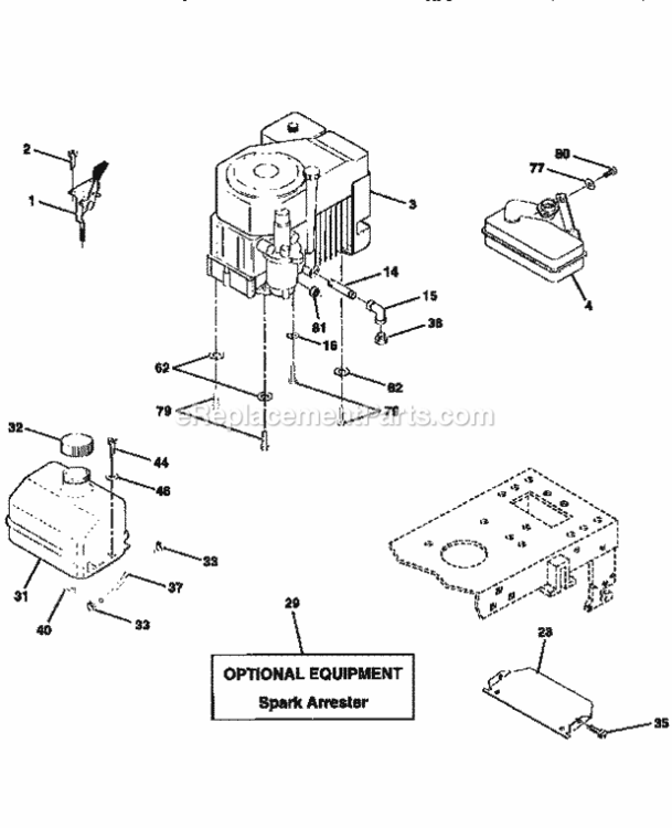 Page H Diagram and Parts List for 917259555  Craftsman Lawn Tractor