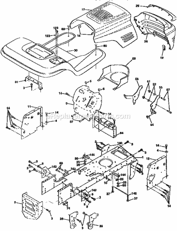 Page B Diagram and Parts List for 917259556  Craftsman Lawn Tractor