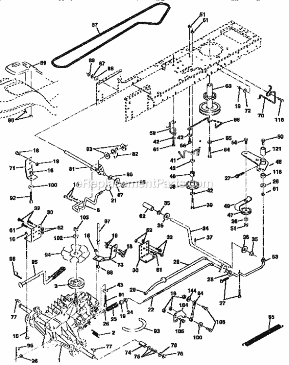 Page C Diagram and Parts List for 917259556  Craftsman Lawn Tractor