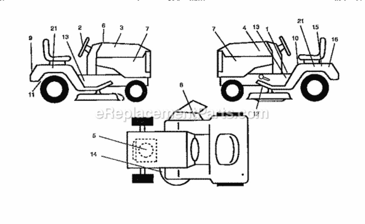 Page F Diagram and Parts List for 917259556  Craftsman Lawn Tractor