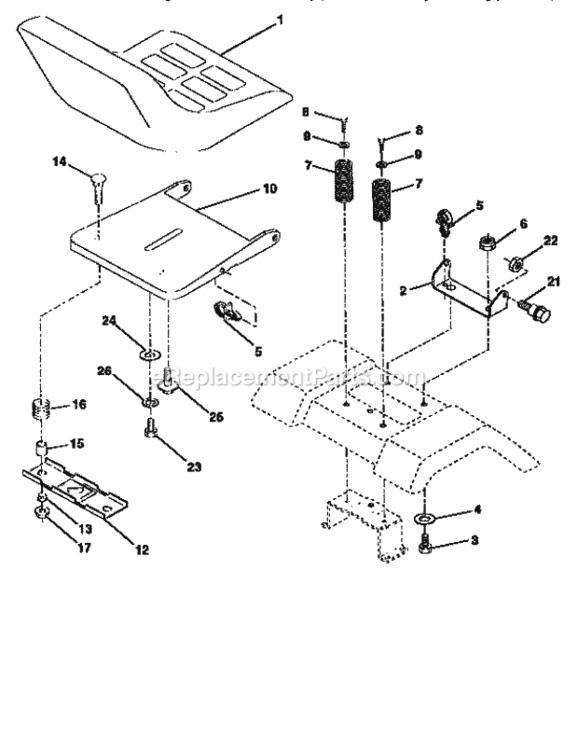 Page H Diagram and Parts List for 917259560  Craftsman Lawn Tractor
