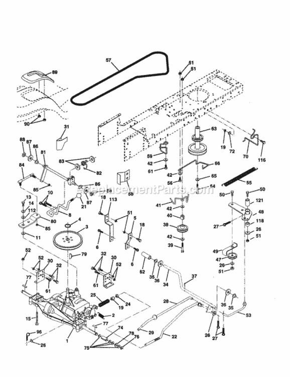 Page C Diagram and Parts List for 917259561  Craftsman Lawn Tractor