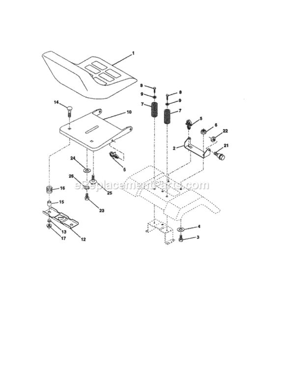 Page E Diagram and Parts List for 917259561  Craftsman Lawn Tractor