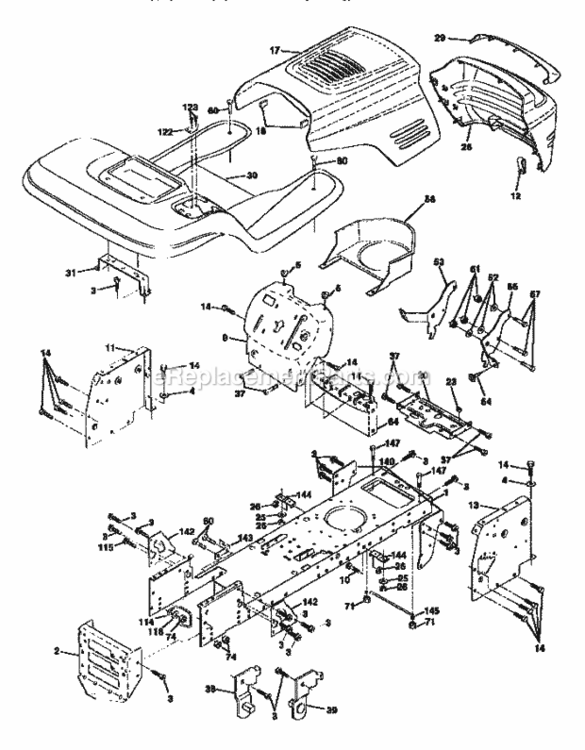 Page B Diagram and Parts List for 917259564  Craftsman Lawn Tractor