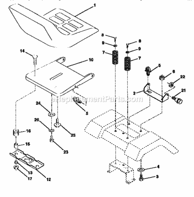 Page E Diagram and Parts List for 917259565  Craftsman Lawn Tractor