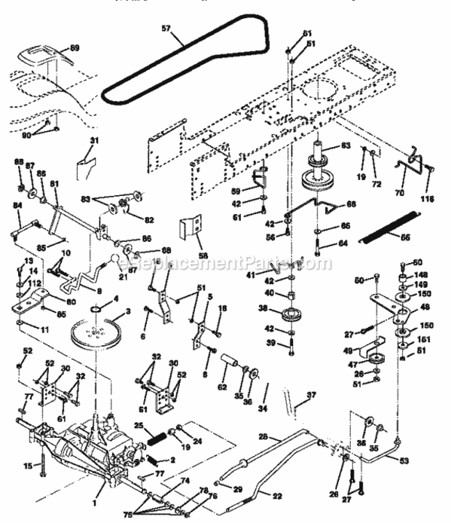 Page C Diagram and Parts List for 917259567  Craftsman Lawn Tractor
