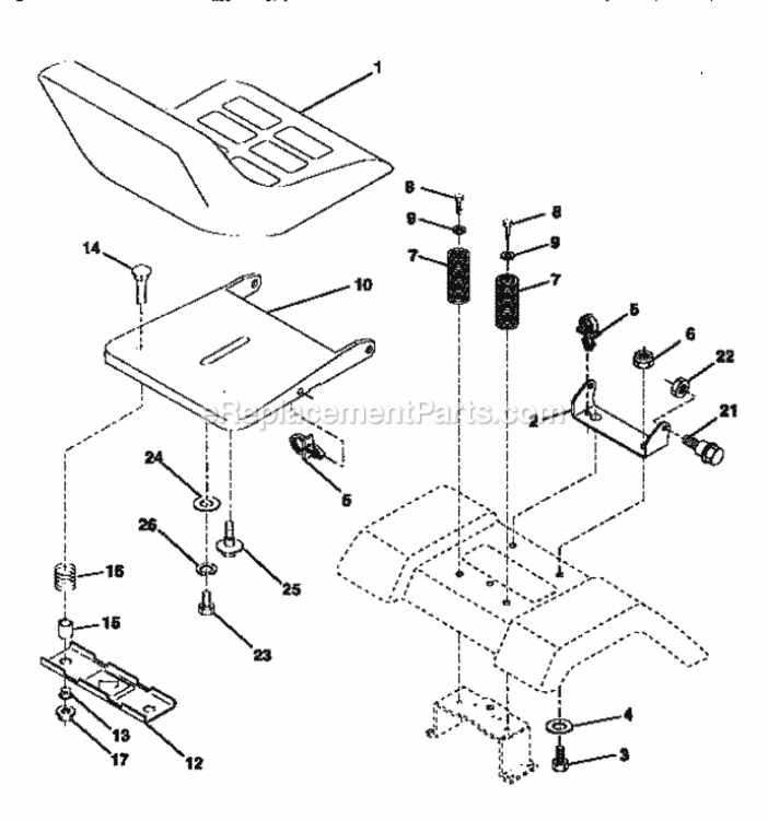 Page E Diagram and Parts List for 917259567  Craftsman Lawn Tractor