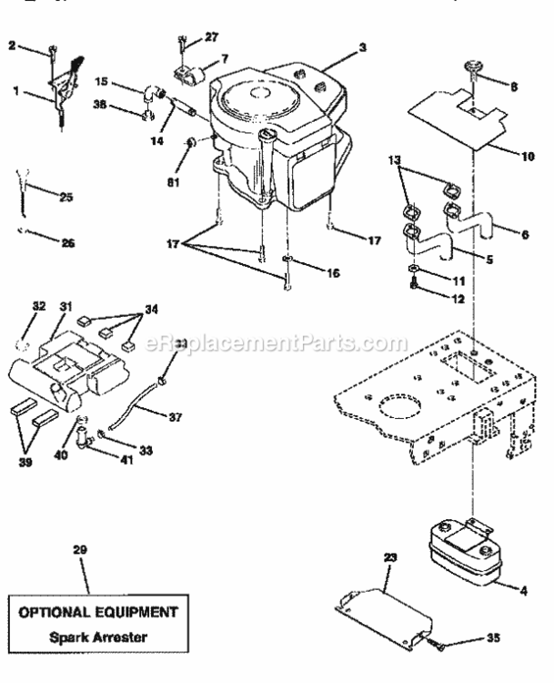 Page E Diagram and Parts List for 917259570  Craftsman Lawn Tractor