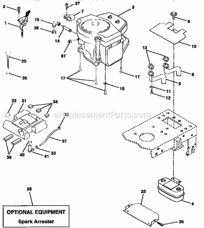 Page E Diagram and Parts List for 917259572  Craftsman Lawn Tractor