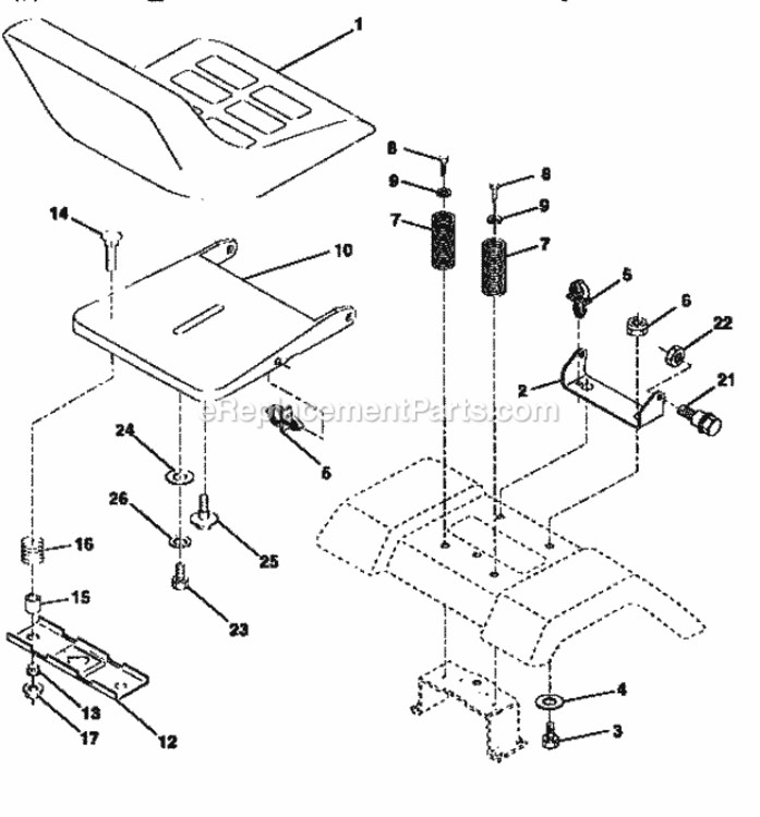 Page H Diagram and Parts List for 917259572  Craftsman Lawn Tractor