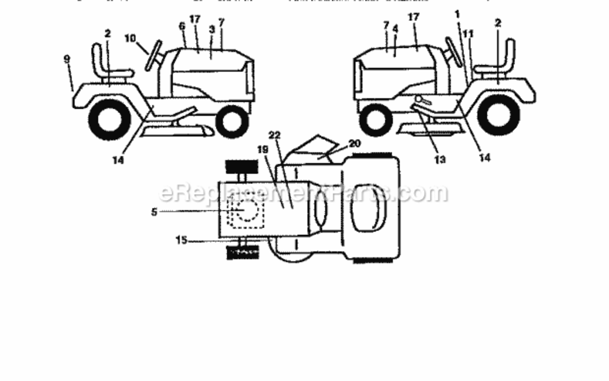 Page I Diagram and Parts List for 917259572  Craftsman Lawn Tractor