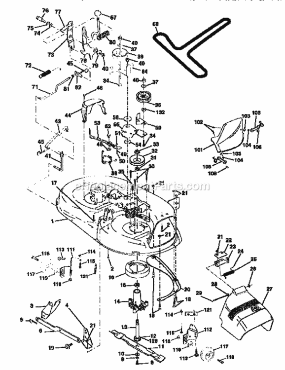 Page J Diagram and Parts List for 917259580  Craftsman Lawn Tractor