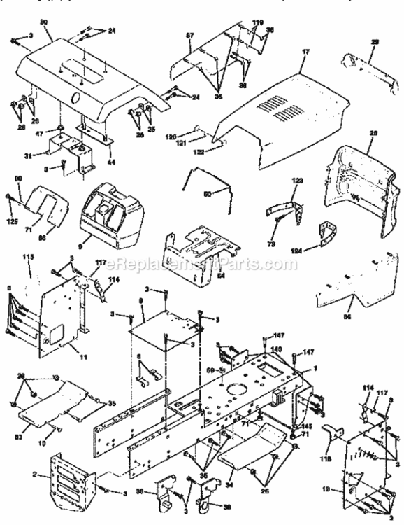 Page B Diagram and Parts List for 917259580  Craftsman Lawn Tractor
