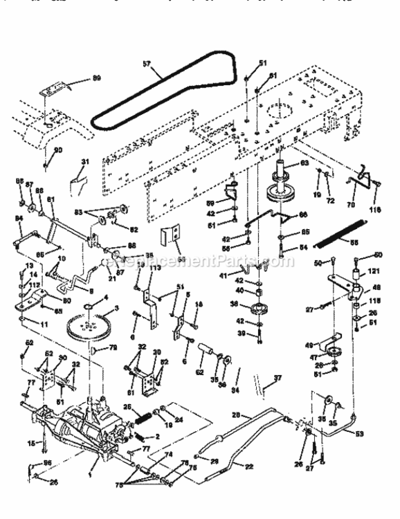 Page C Diagram and Parts List for 917259580  Craftsman Lawn Tractor