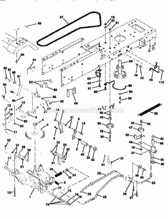 Page C Diagram and Parts List for 917259581  Craftsman Lawn Tractor