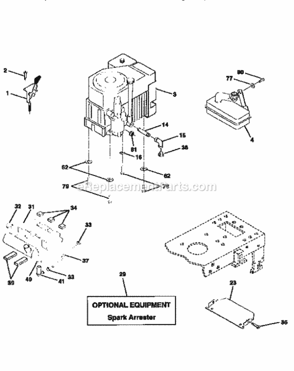 Page E Diagram and Parts List for 917259581  Craftsman Lawn Tractor