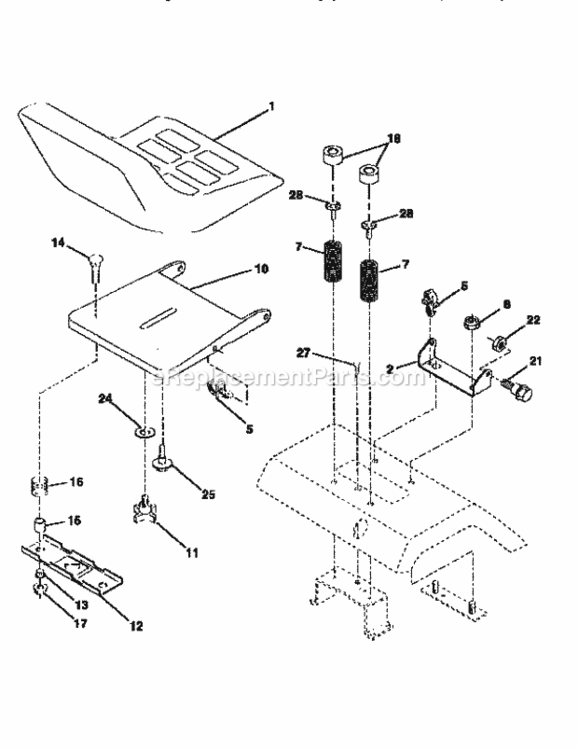 Page F Diagram and Parts List for 917259581  Craftsman Lawn Tractor