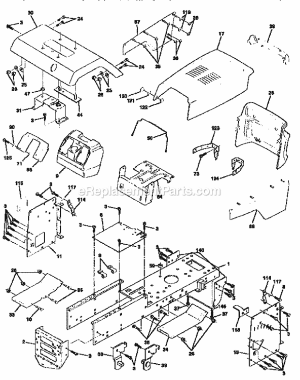 Page B Diagram and Parts List for 917259592  Craftsman Lawn Tractor